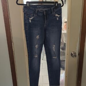 Old Navy Blue Skinny Jeans with Distressed Details